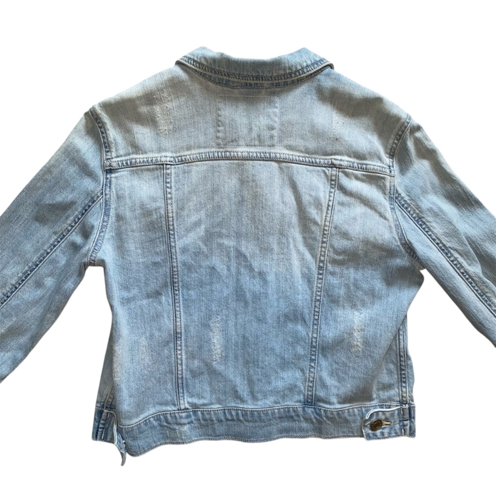 Garage Sky Blue Lightly Distressed Denim Jacket - Picture 3 of 10